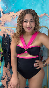Milena one Piece black and pink